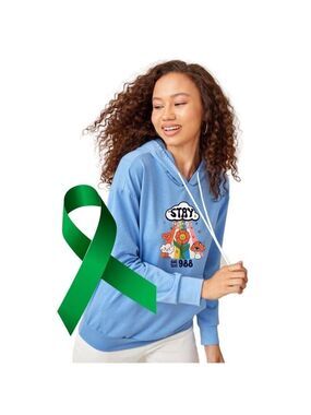 STAY mental health graphic ear hoodie sweatshirt size small